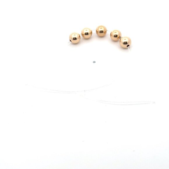 18K Gold Ball Polished Bead Spacer Small 7mm DIY Bracelet Necklace Sold by Pack - Picture 2 of 4